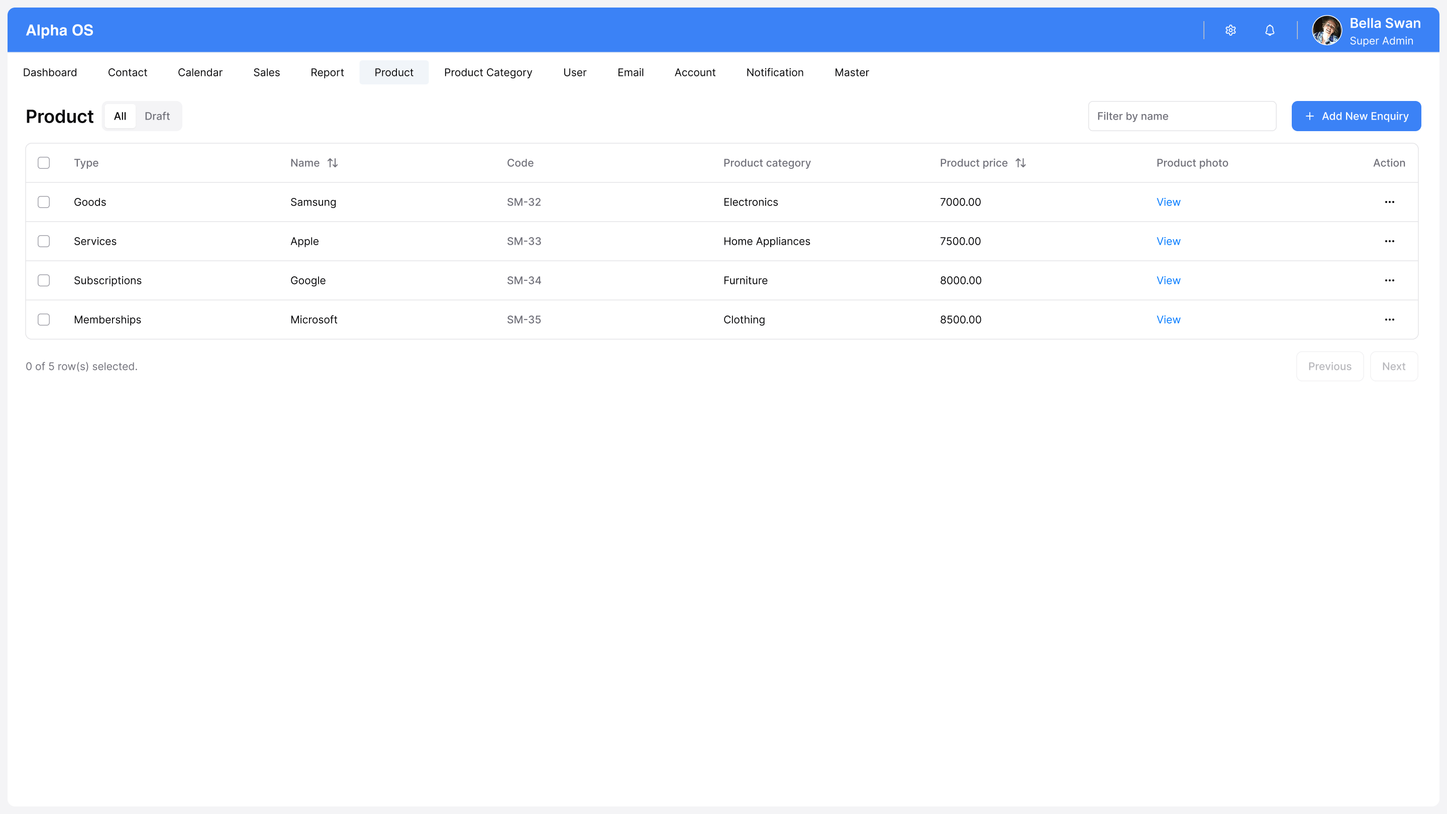 ABOSS Subscriptions Interface
